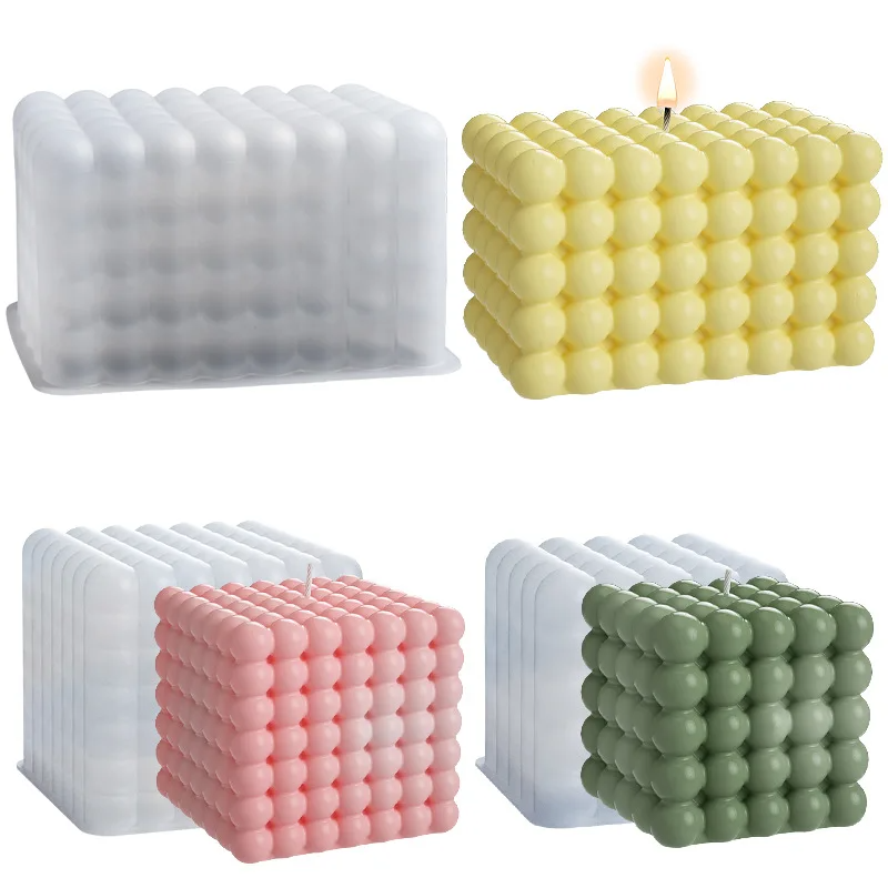Soap Making In Home - Large Bubble Cube Candles Silicone Mold