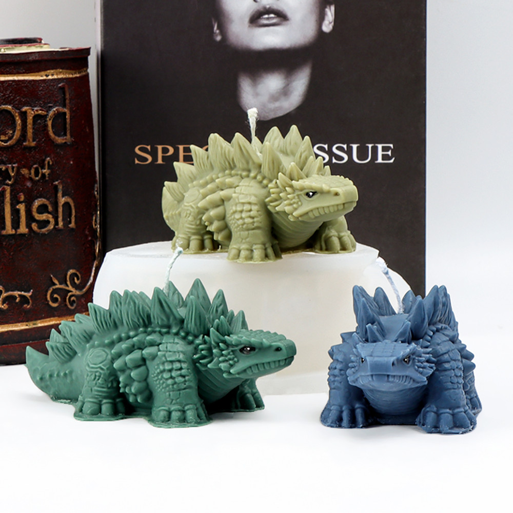 Soap Making Designs - 3D Stegosaurus Silicone Candle Mold Dinosaur