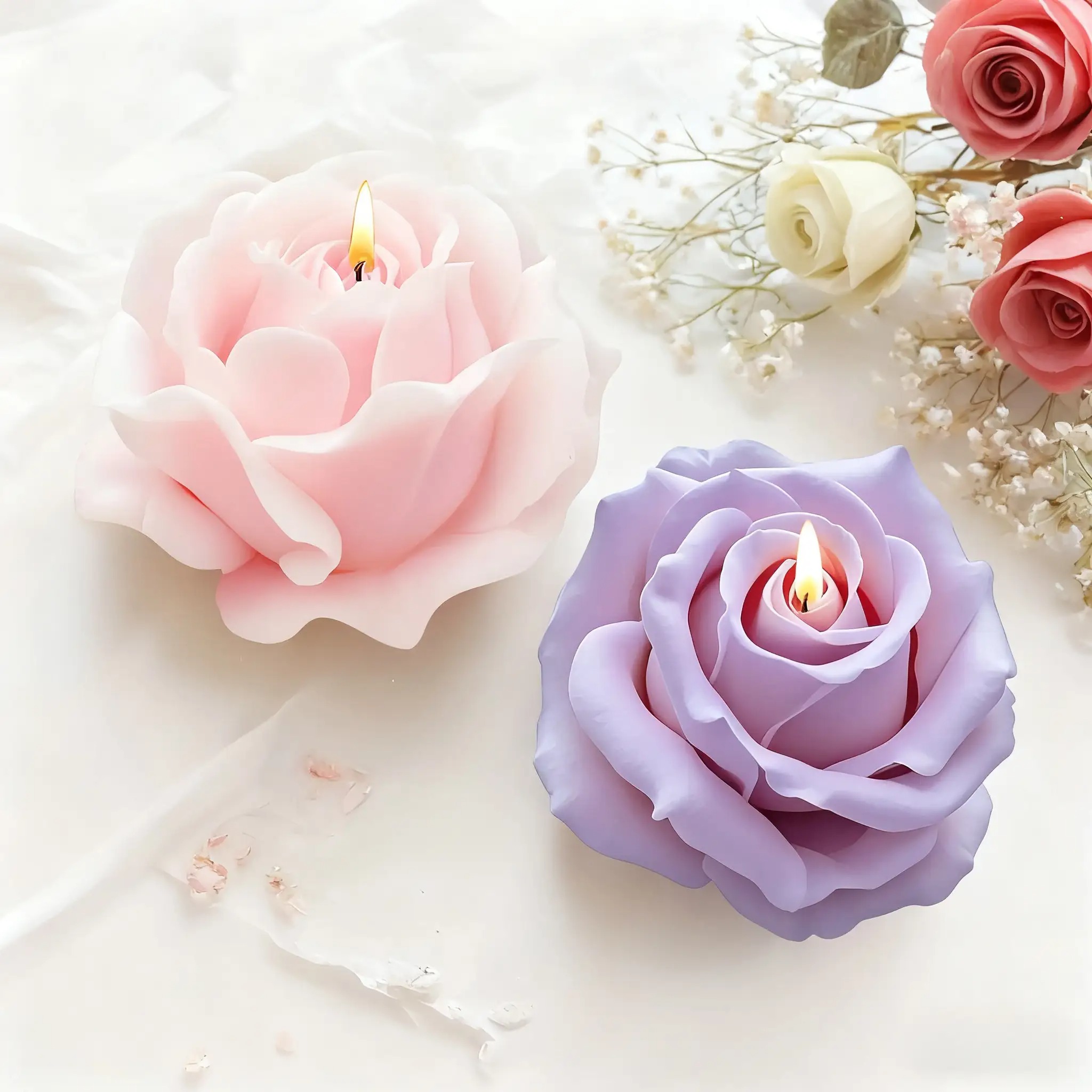 2-Piece Romantic 3D Rose Silic - مراجعة Soap Making Designs وسعره