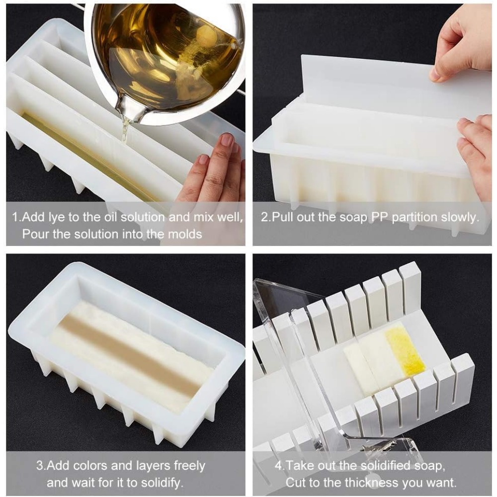 1 Pack 5pcs Silicone Loaf Soap - مراجعة Soap Making Kit For Beginners وسعره