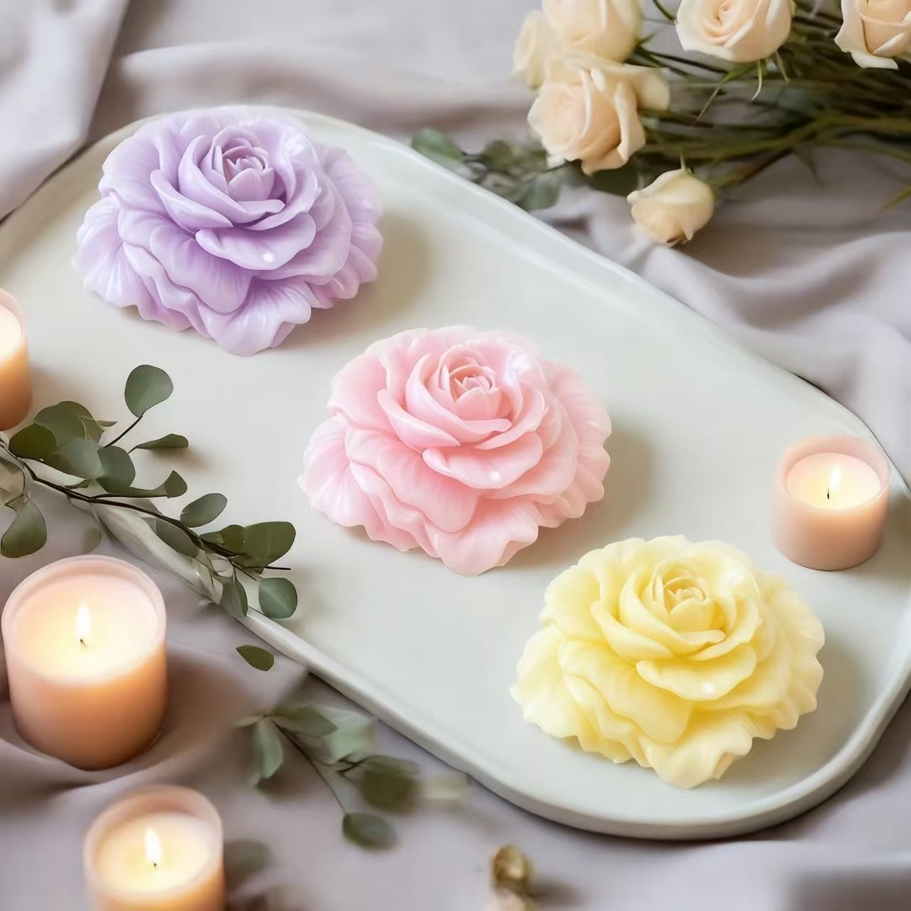 1 Piece 3D Romantic Rose Silic - مراجعة Soap Making Designs وسعره
