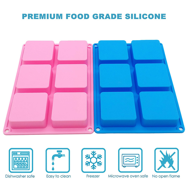 Square Soap Molds 6-Cavity Non - مراجعة Soap Making Silicone Molds وسعره