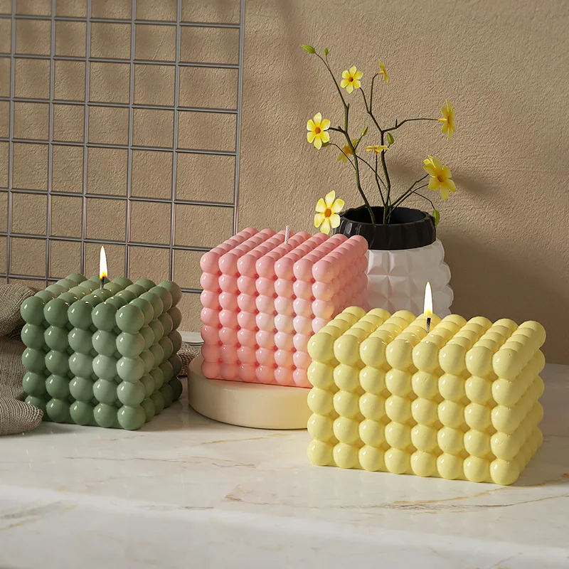 Large Bubble Cube Candles Sili - مراجعة Soap Making In Home وسعره