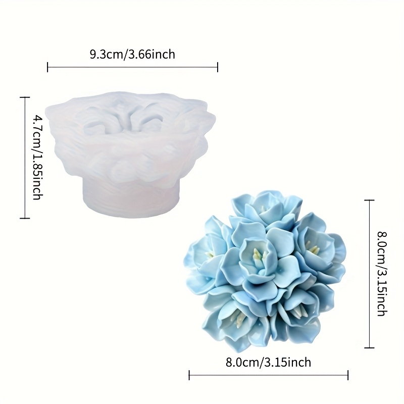 1 Hydrangea Candle Silicone Mo - مراجعة Soap Making Silicone Molds وسعره