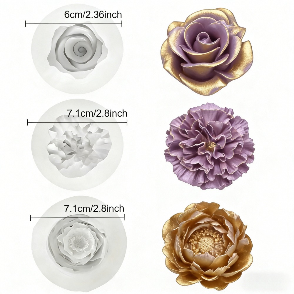 3-Piece Silicone Molds for Ros - مراجعة Soap Making Designs وسعره
