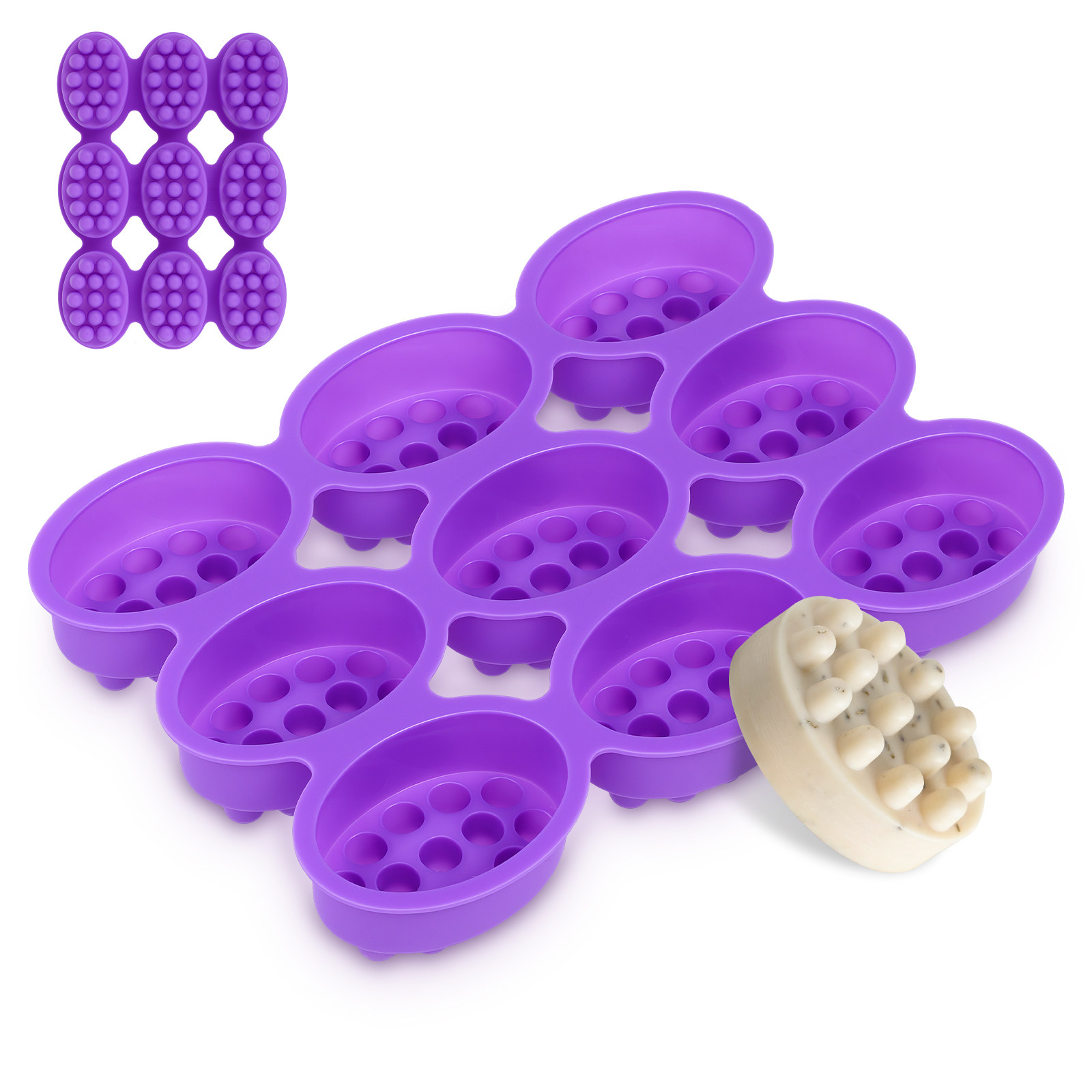 9 Hole Silicone Soap Mold Mass - مراجعة Soap Making Designs وسعره