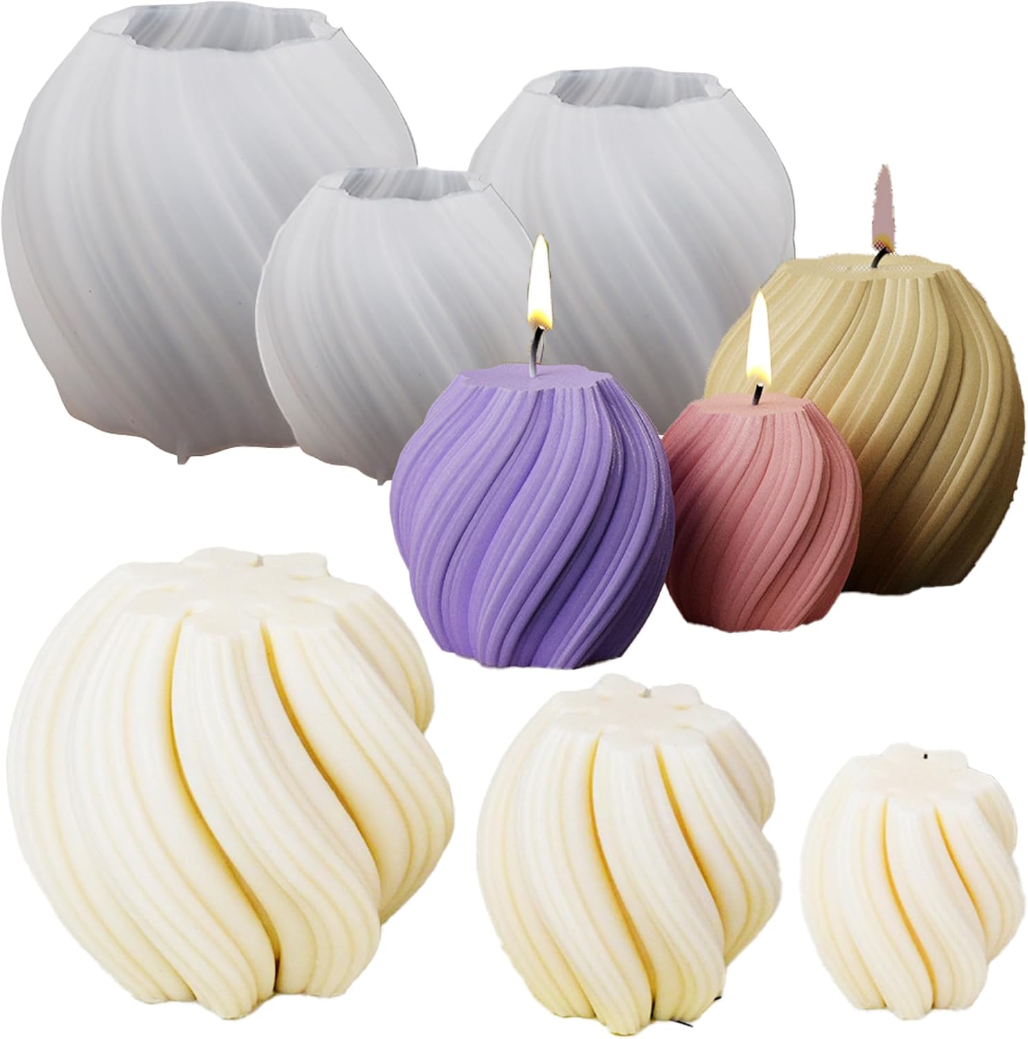 3 Pack Wave Candle Molds - Mul - مراجعة Soap Making In Home وسعره