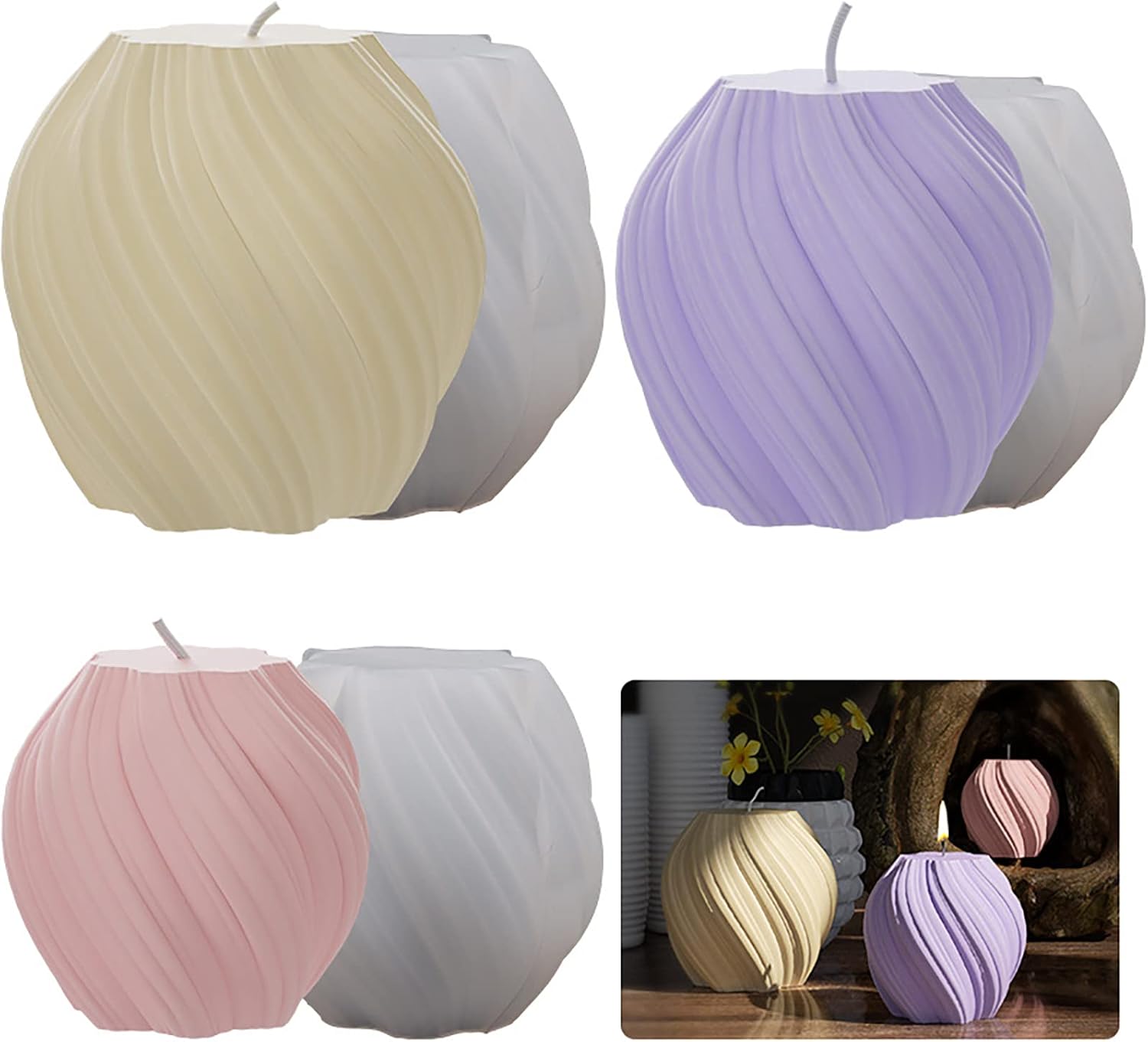 3 Pack Wave Candle Molds - Mul - مراجعة Soap Making In Home وسعره