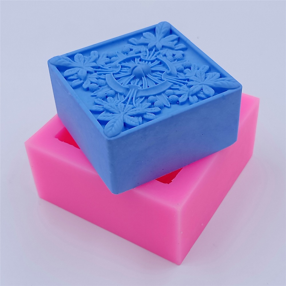 Square Design Soap Molds Flowe - مراجعة Soap Making Designs وسعره