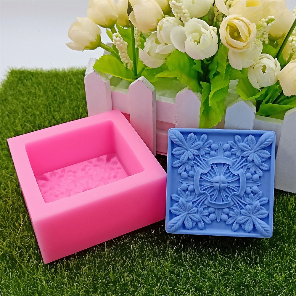 Square Design Soap Molds Flowe - مراجعة Soap Making Designs وسعره